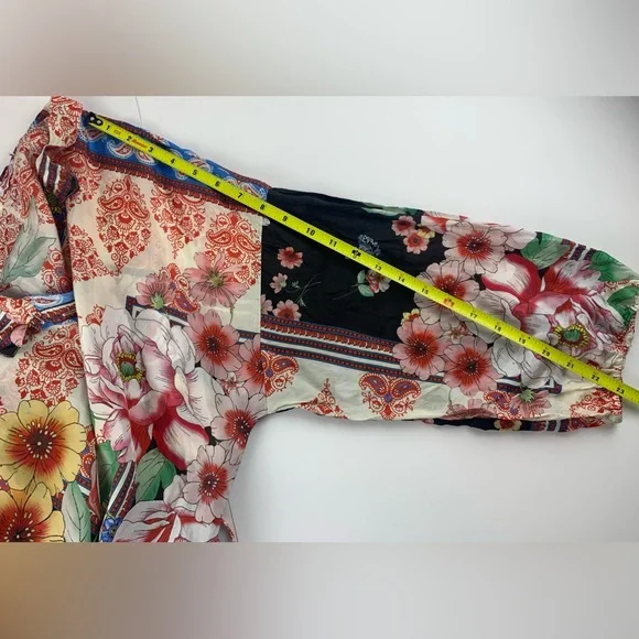 Johnny Was Black and Blue Asymmetrical Tie Front Sundress - Picture 16 of 16